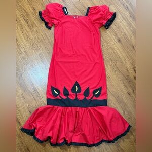 Vintage 80’s T & L Muu Muu Factory dress Hawaiian quilt Red floral RARE Hawai’i